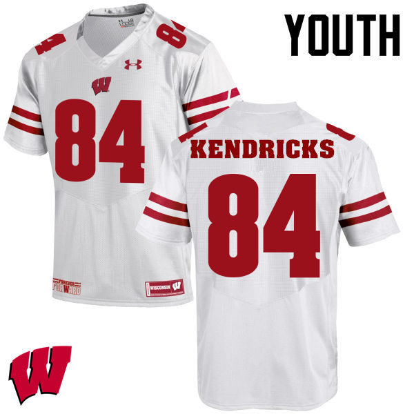 Youth Winsconsin Badgers #84 Lance Kendricks College Football Jerseys-White